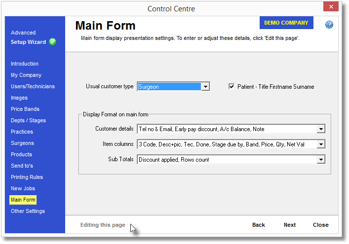 Control Centre-Main Form