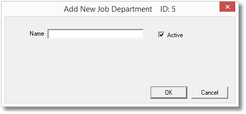 Control Centre-Job Departments-Add