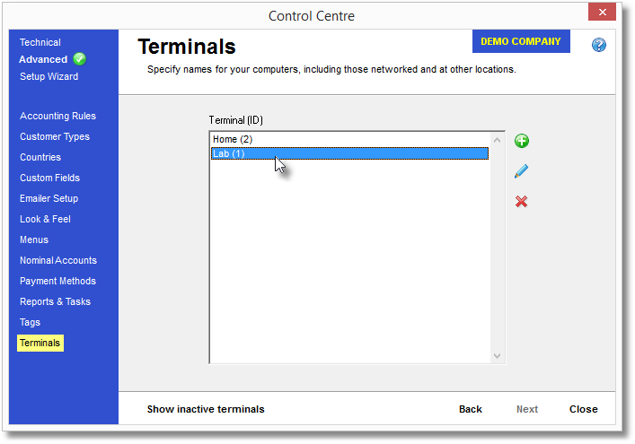 Control Centre-Terminals