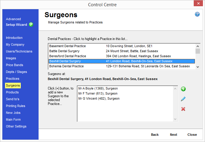 Control Centre-Surgeons