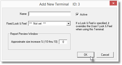 Control Centre-Terminals-Add New