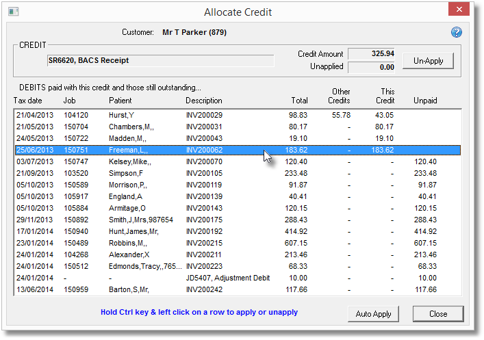 allocate credit