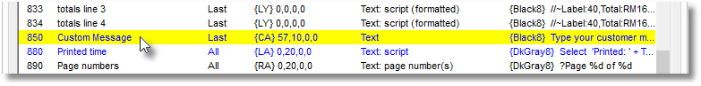 custom message line