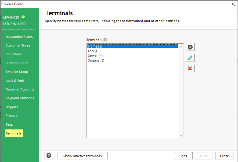 Control Centre-Terminals