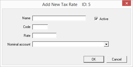 Control Centre-Accounting Rules-Add New Tax Rate