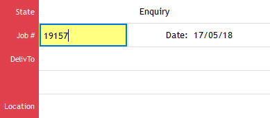 Job number on Main Form